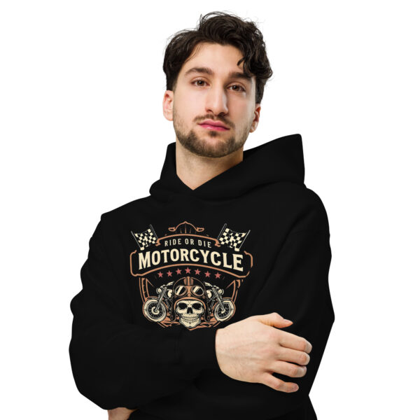 Vintage Style Ride Or Die Motorcycle Hoodie - Unisex Oversized Sweatshirt - Image 2