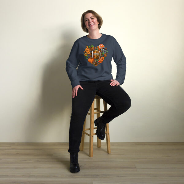 Fall Floral Football Sweatshirt - Retro Game Organic Pullover for Autum - Image 2