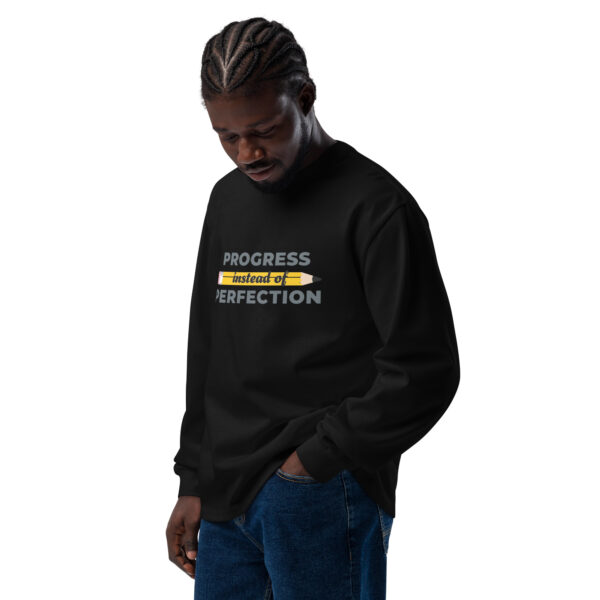 Premium Heavyweight Long Sleeve Shirt - 'Progress Instead of Perfection' Design - Image 6