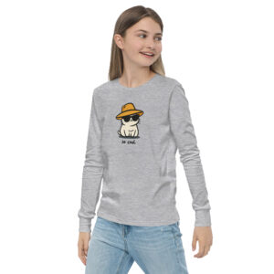 Minimalist Cool Kidz Long Sleeve Tee for Youth with Stylish Sunglasses