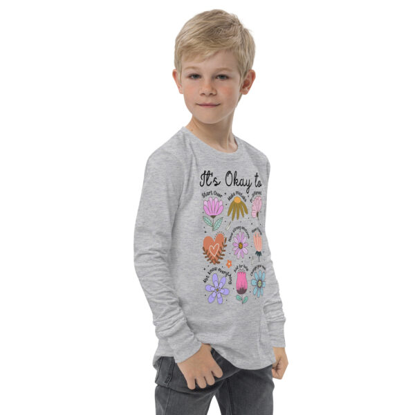 Boho Flowers Youth Long Sleeve Tee with Positive Affirmations - Image 12