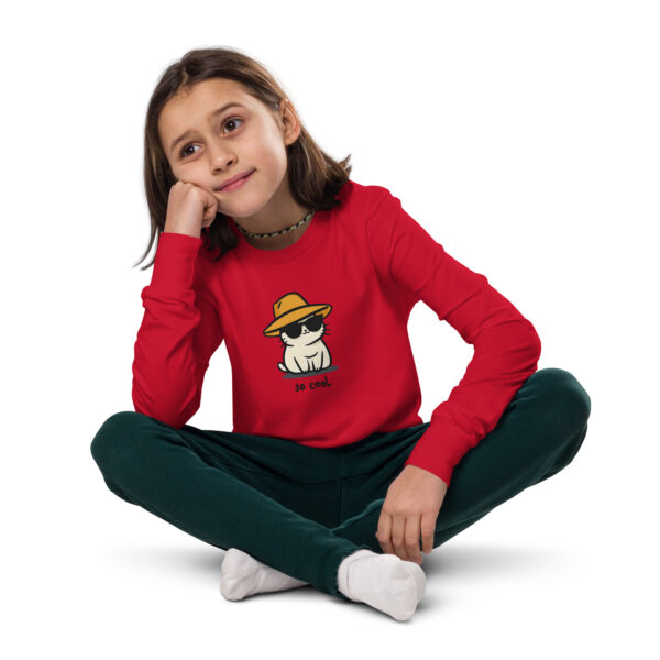 Minimalist Cool Kidz Long Sleeve Tee for Youth with Stylish Sunglasses - Image 5