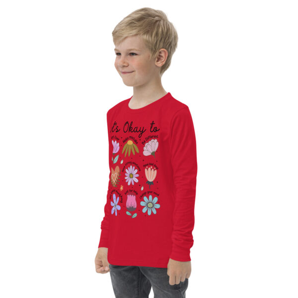 Boho Flowers Youth Long Sleeve Tee with Positive Affirmations - Image 8