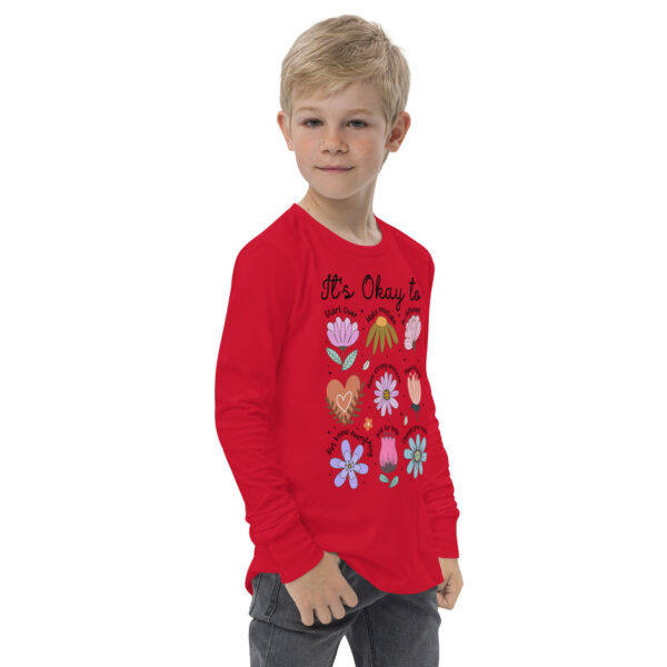 Boho Flowers Youth Long Sleeve Tee with Positive Affirmations - Image 9