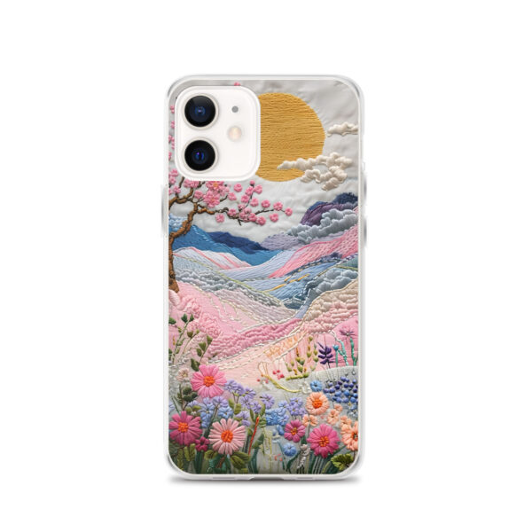 Cherry Blossom Embroidery Phone Case - Vibrant Landscape Art on Clear Case for iPhone® - Image 14