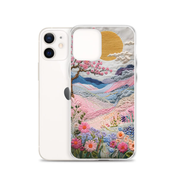 Cherry Blossom Embroidery Phone Case - Vibrant Landscape Art on Clear Case for iPhone® - Image 15