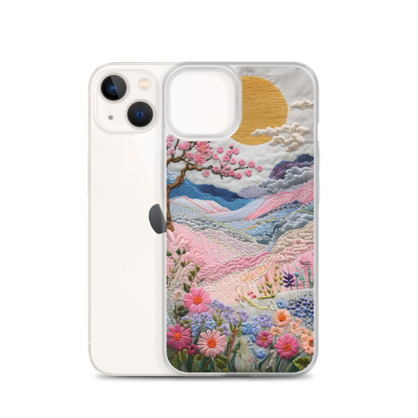 Cherry Blossom Embroidery Phone Case - Vibrant Landscape Art on Clear Case for iPhone® - Image 23