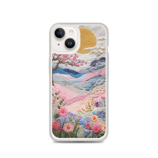 Cherry Blossom Embroidery Phone Case - Vibrant Landscape Art on Clear Case for iPhone® - Image 30