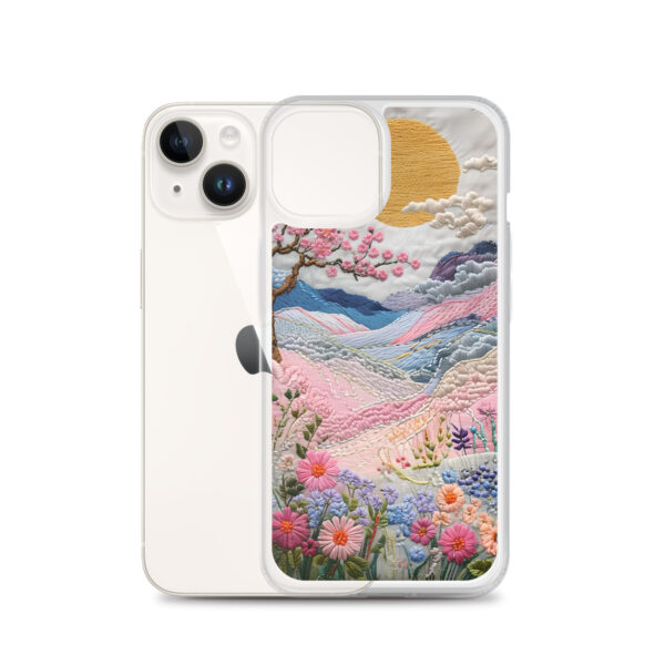 Cherry Blossom Embroidery Phone Case - Vibrant Landscape Art on Clear Case for iPhone® - Image 31