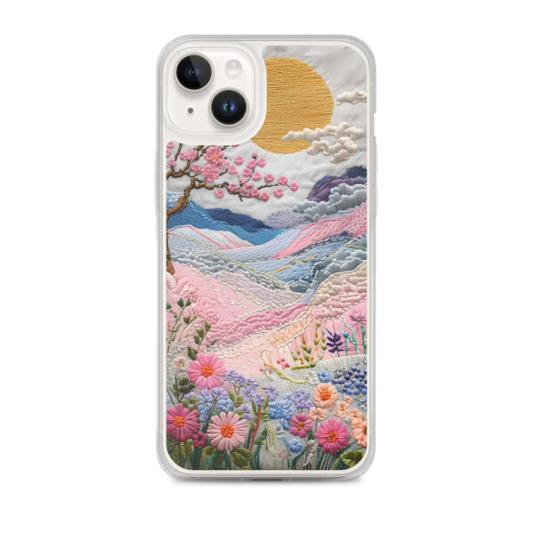 Cherry Blossom Embroidery Phone Case - Vibrant Landscape Art on Clear Case for iPhone® - Image 24