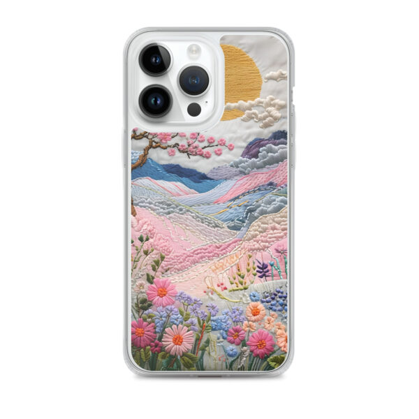 Cherry Blossom Embroidery Phone Case - Vibrant Landscape Art on Clear Case for iPhone® - Image 26