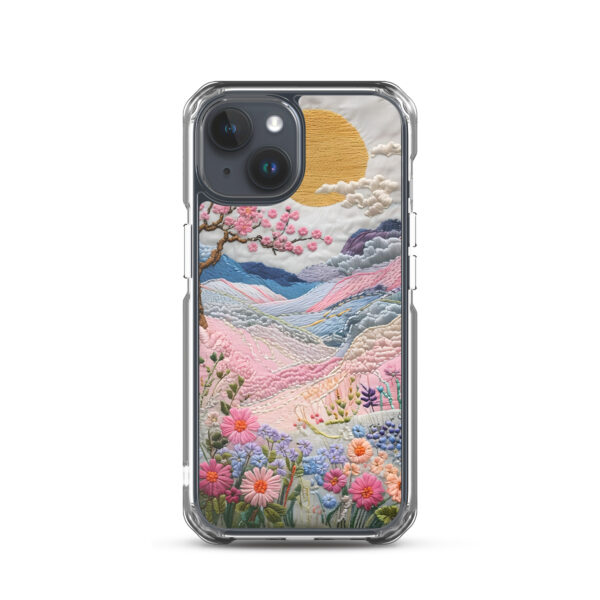 Cherry Blossom Embroidery Phone Case - Vibrant Landscape Art on Clear Case for iPhone® - Image 38