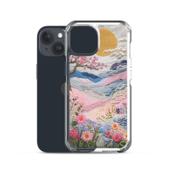 Cherry Blossom Embroidery Phone Case - Vibrant Landscape Art on Clear Case for iPhone® - Image 39