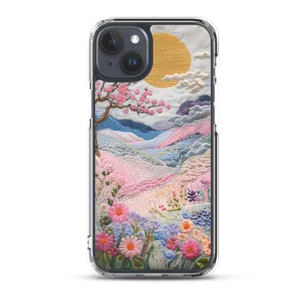 Cherry Blossom Embroidery Phone Case - Vibrant Landscape Art on Clear Case for iPhone® - Image 32