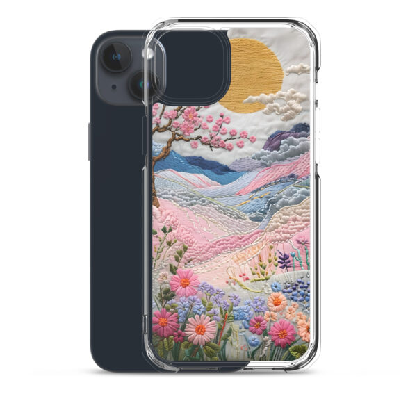 Cherry Blossom Embroidery Phone Case - Vibrant Landscape Art on Clear Case for iPhone® - Image 33