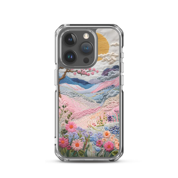 Cherry Blossom Embroidery Phone Case - Vibrant Landscape Art on Clear Case for iPhone® - Image 36