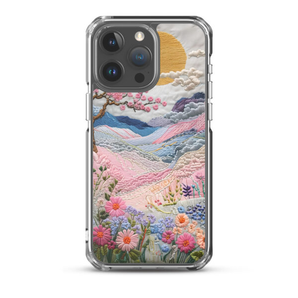 Cherry Blossom Embroidery Phone Case - Vibrant Landscape Art on Clear Case for iPhone® - Image 34