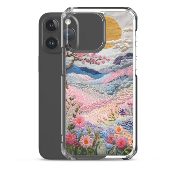 Cherry Blossom Embroidery Phone Case - Vibrant Landscape Art on Clear Case for iPhone® - Image 35
