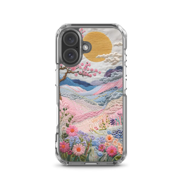 Cherry Blossom Embroidery Phone Case - Vibrant Landscape Art on Clear Case for iPhone® - Image 46