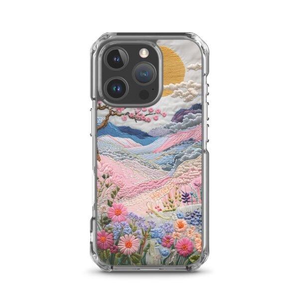 Cherry Blossom Embroidery Phone Case - Vibrant Landscape Art on Clear Case for iPhone® - Image 44