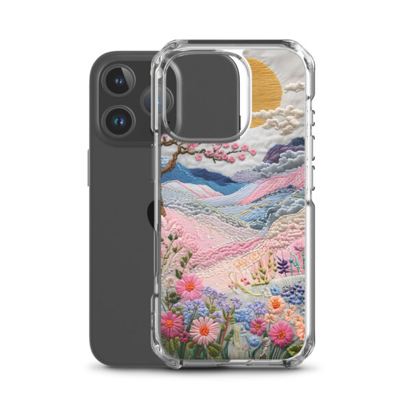 Cherry Blossom Embroidery Phone Case - Vibrant Landscape Art on Clear Case for iPhone® - Image 45