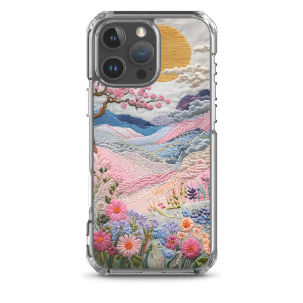 Cherry Blossom Embroidery Phone Case - Vibrant Landscape Art on Clear Case for iPhone® - Image 42