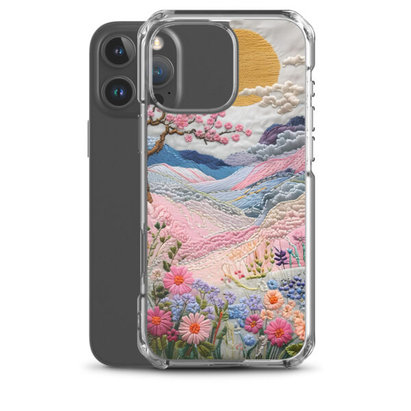 Cherry Blossom Embroidery Phone Case - Vibrant Landscape Art on Clear Case for iPhone® - Image 43