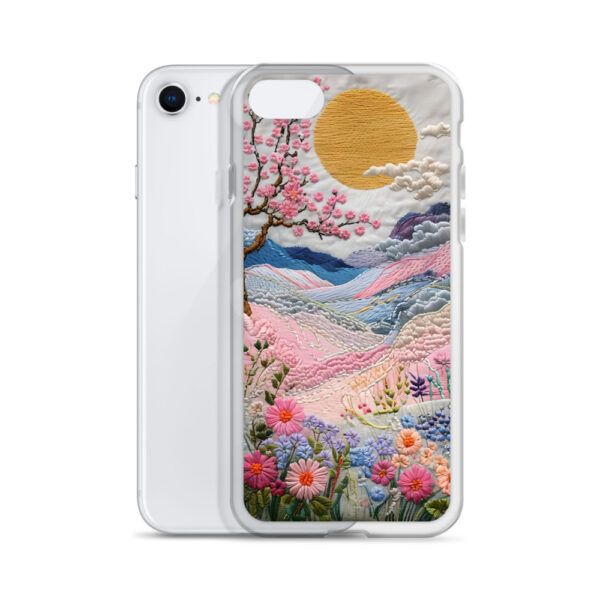 Cherry Blossom Embroidery Phone Case - Vibrant Landscape Art on Clear Case for iPhone® - Image 50