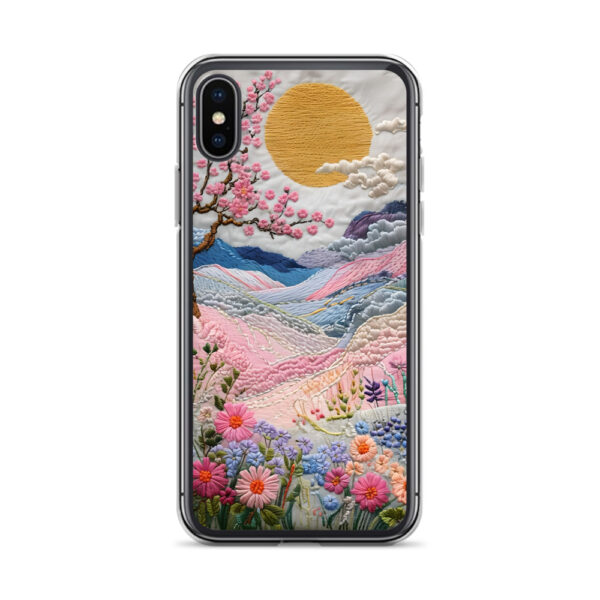 Cherry Blossom Embroidery Phone Case - Vibrant Landscape Art on Clear Case for iPhone® - Image 51
