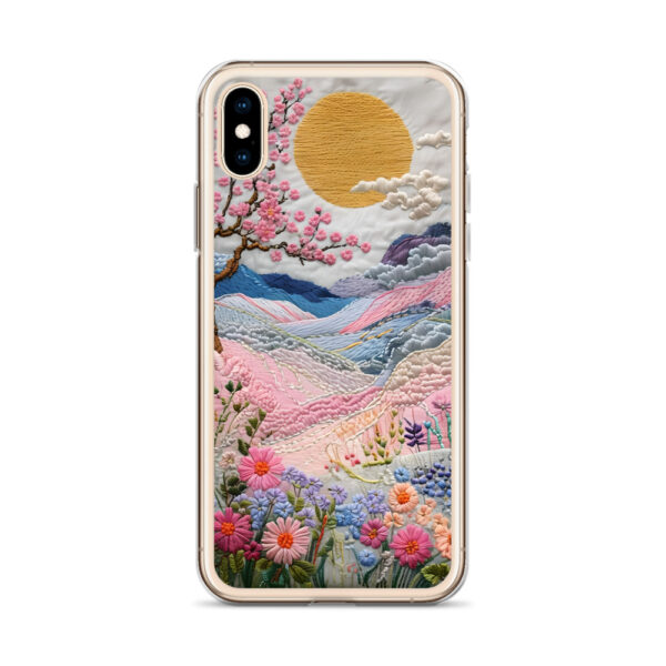 Cherry Blossom Embroidery Phone Case - Vibrant Landscape Art on Clear Case for iPhone® - Image 53
