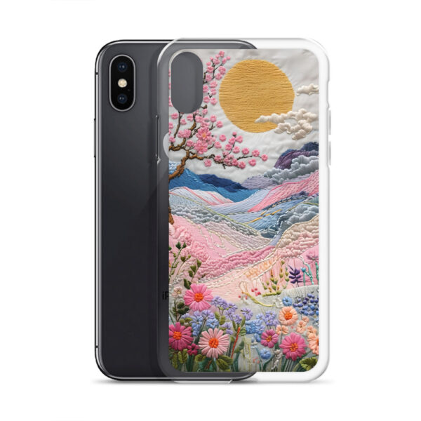 Cherry Blossom Embroidery Phone Case - Vibrant Landscape Art on Clear Case for iPhone® - Image 52