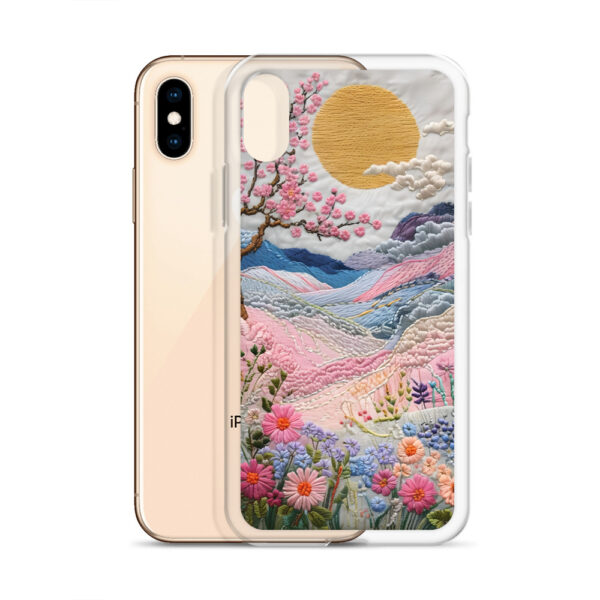 Cherry Blossom Embroidery Phone Case - Vibrant Landscape Art on Clear Case for iPhone® - Image 54