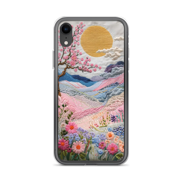 Cherry Blossom Embroidery Phone Case - Vibrant Landscape Art on Clear Case for iPhone® - Image 55