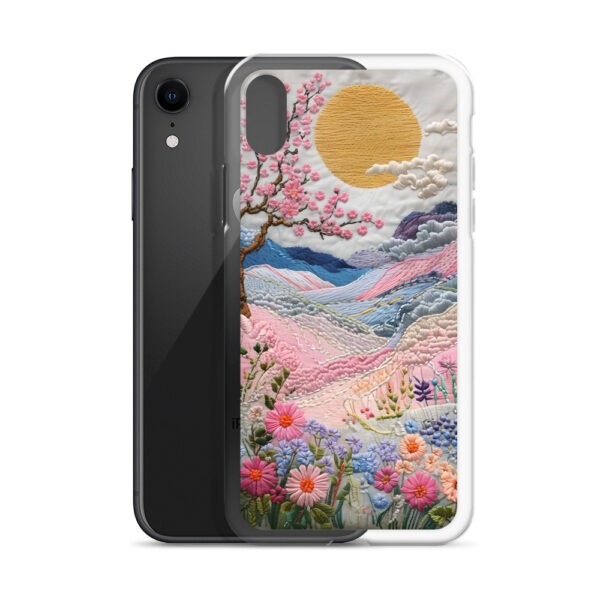 Cherry Blossom Embroidery Phone Case - Vibrant Landscape Art on Clear Case for iPhone® - Image 56