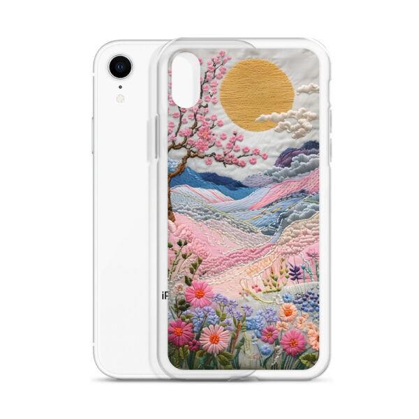 Cherry Blossom Embroidery Phone Case - Vibrant Landscape Art on Clear Case for iPhone® - Image 58